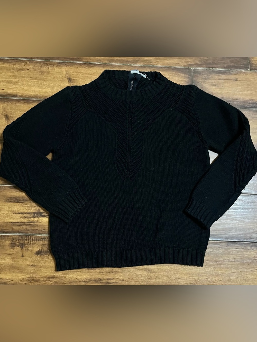 Roxy Black Knit Sweater with Back Zip • Size M